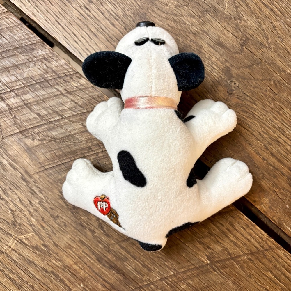Vintage Pound Puppy Black & White Spotted Dog Tonka Plush‎ 1986 Pink Collar - Picture 6 of 7